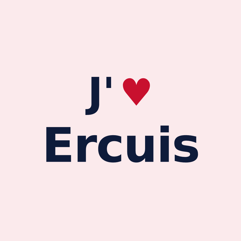 Magnet personnalisé Ercuis — design J'aime Ercuis