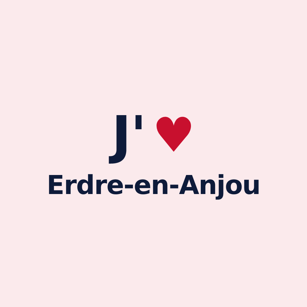 Magnet personnalisé Erdre-en-Anjou — design J'aime Erdre-en-Anjou