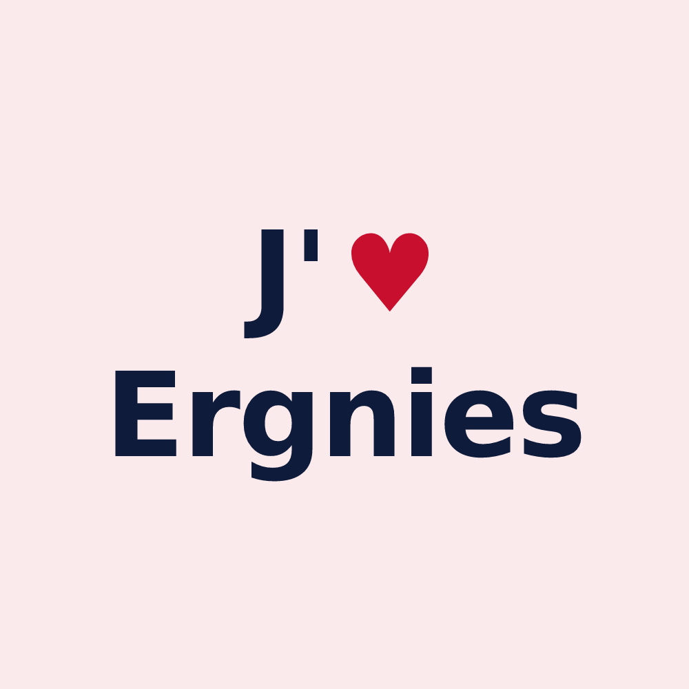 Magnet personnalisé Ergnies — design J'aime Ergnies