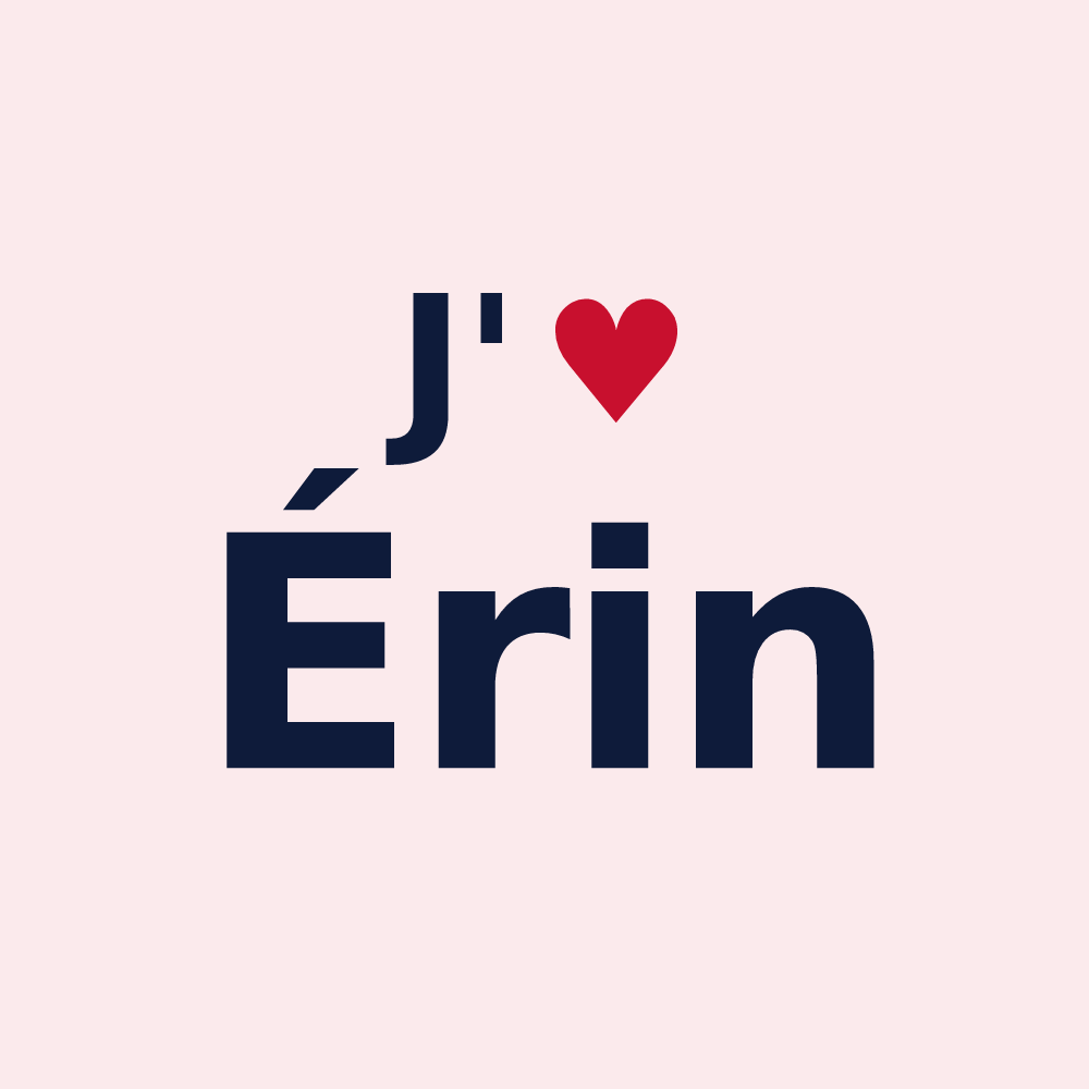 Magnet personnalisé Érin — design J'aime Érin