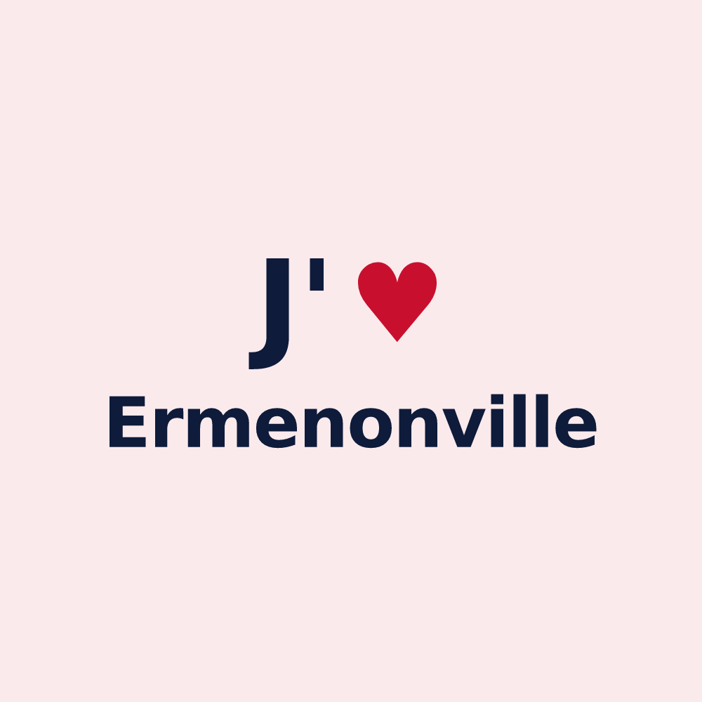 Magnet personnalisé Ermenonville — design « J'aime Ermenonville » imprimé sur le magnet