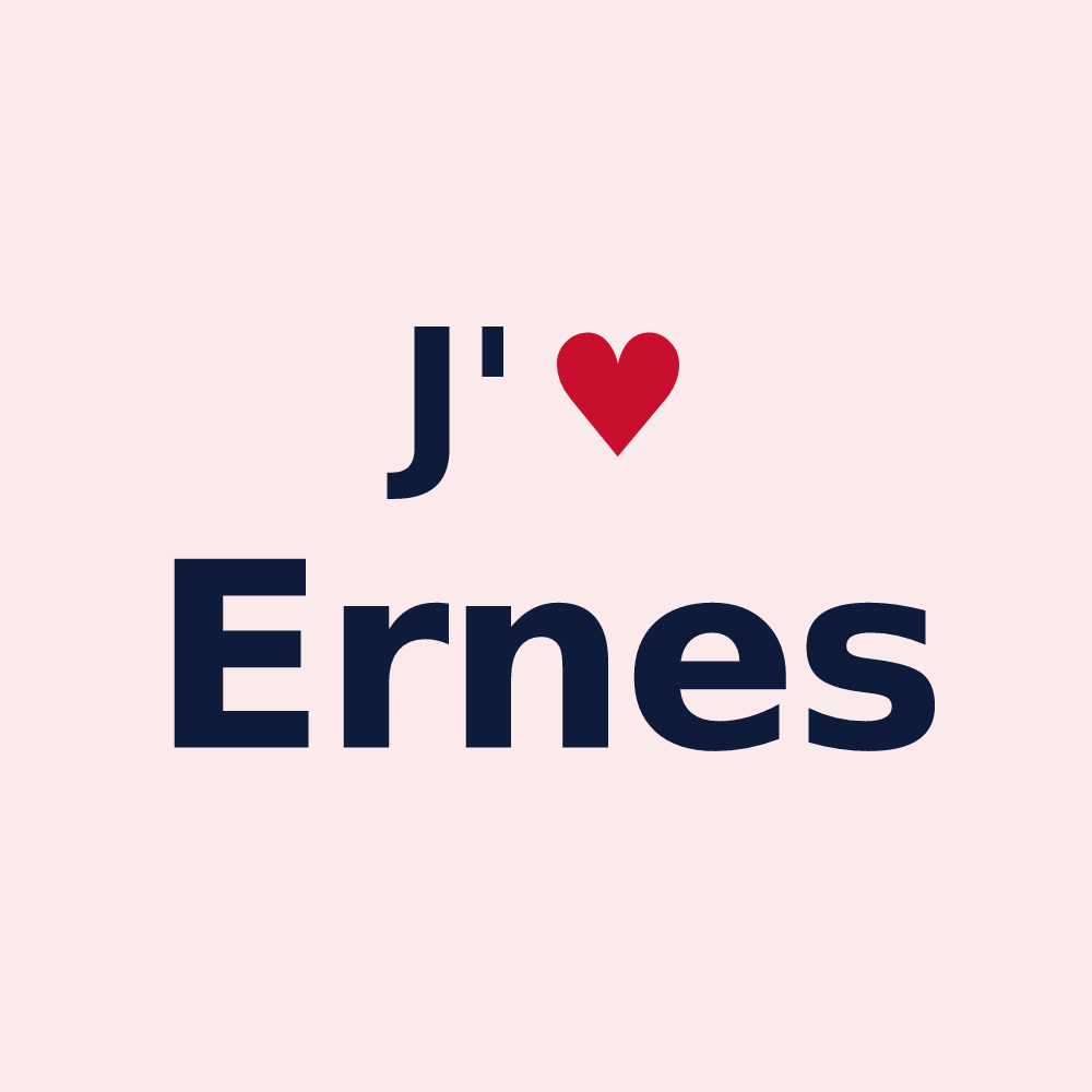 Magnet personnalisé Ernes — design « J'aime Ernes » imprimé sur le magnet
