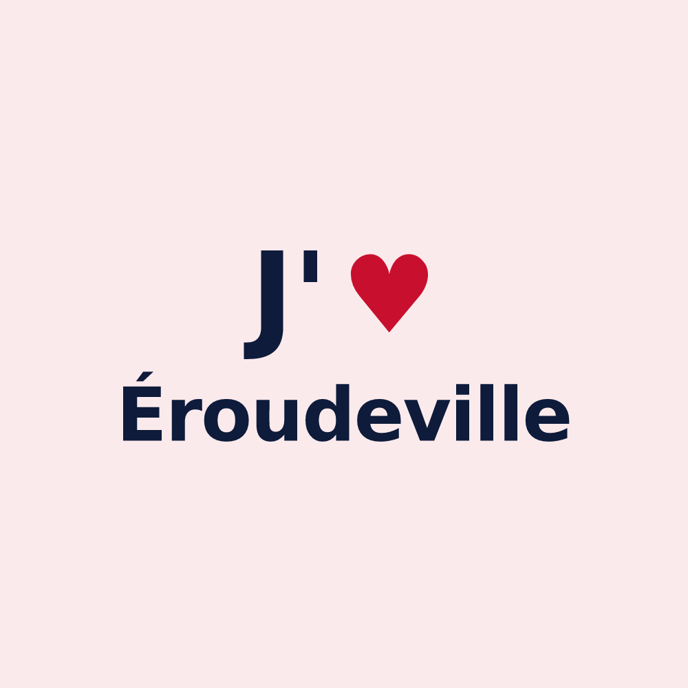 Magnet personnalisé Éroudeville — design J'aime Éroudeville