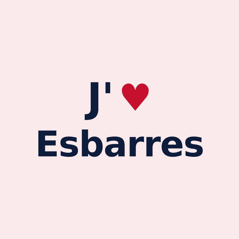 Magnet personnalisé Esbarres — design J'aime Esbarres