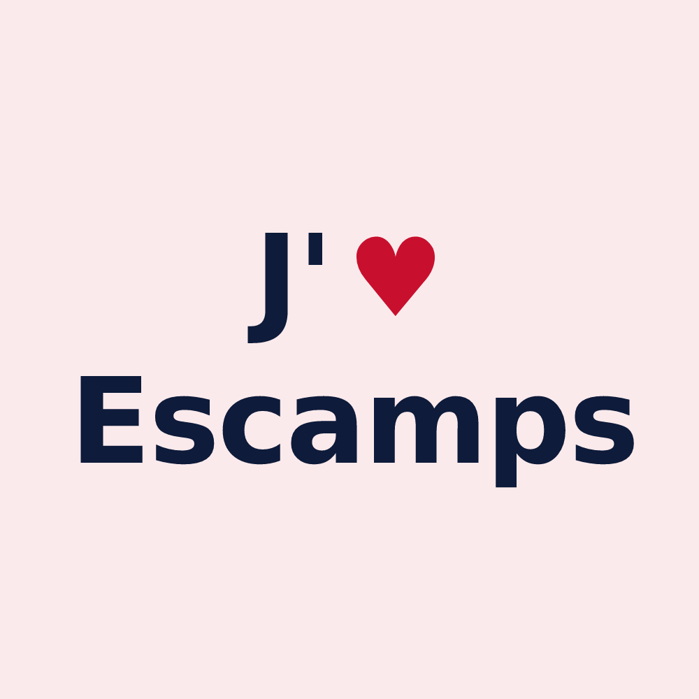 Magnet personnalisé Escamps — design J'aime Escamps