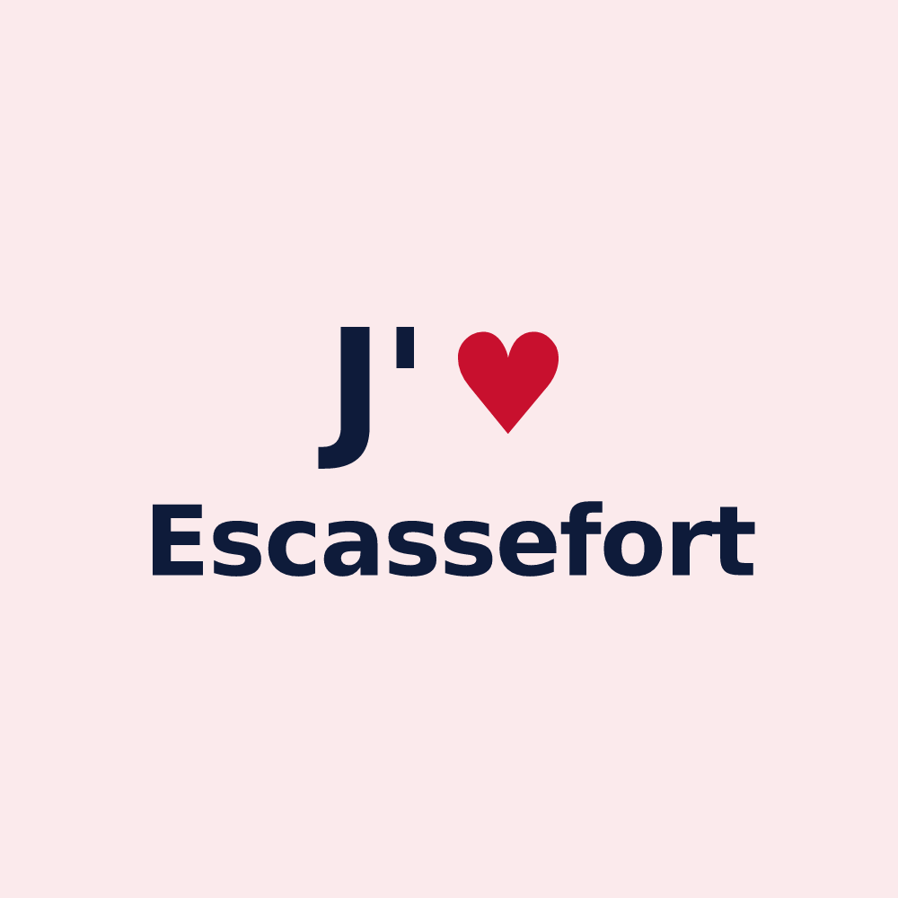 Magnet personnalisé Escassefort — design J'aime Escassefort