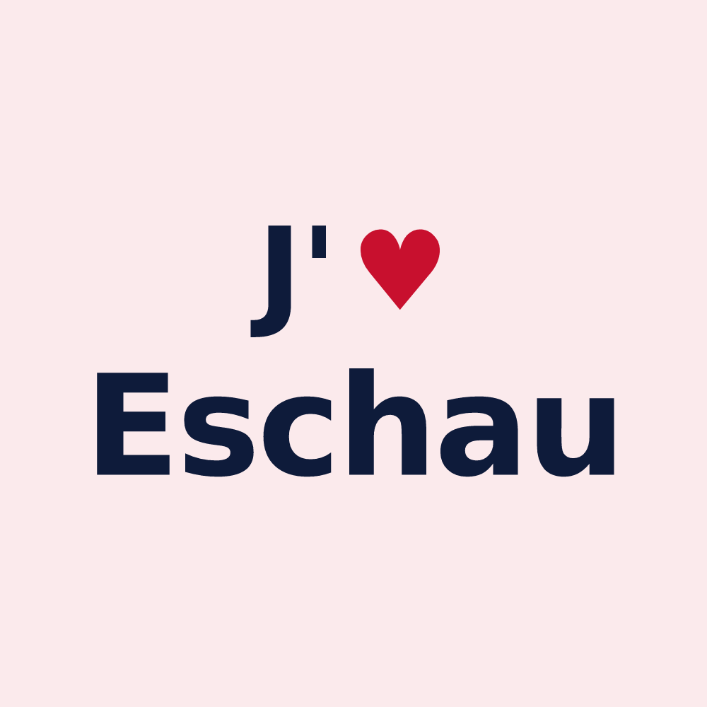 Magnet personnalisé Eschau — design « J'aime Eschau » imprimé sur le magnet
