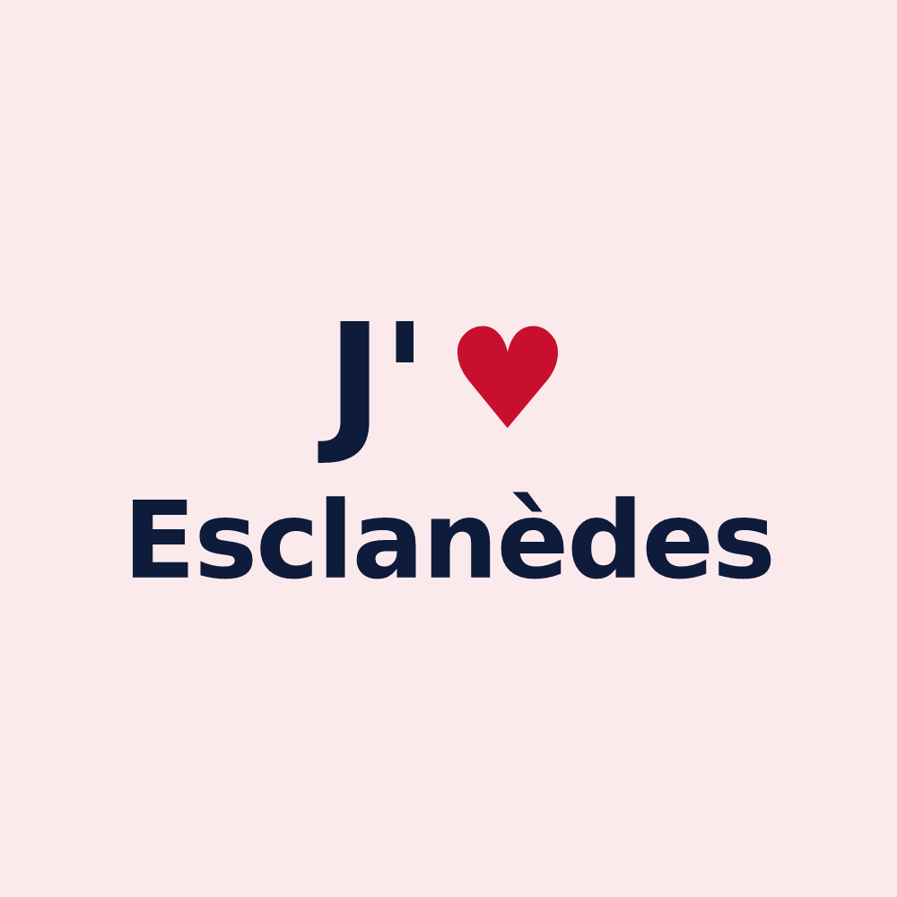 Magnet personnalisé Esclanèdes — design « J'aime Esclanèdes » imprimé sur le magnet