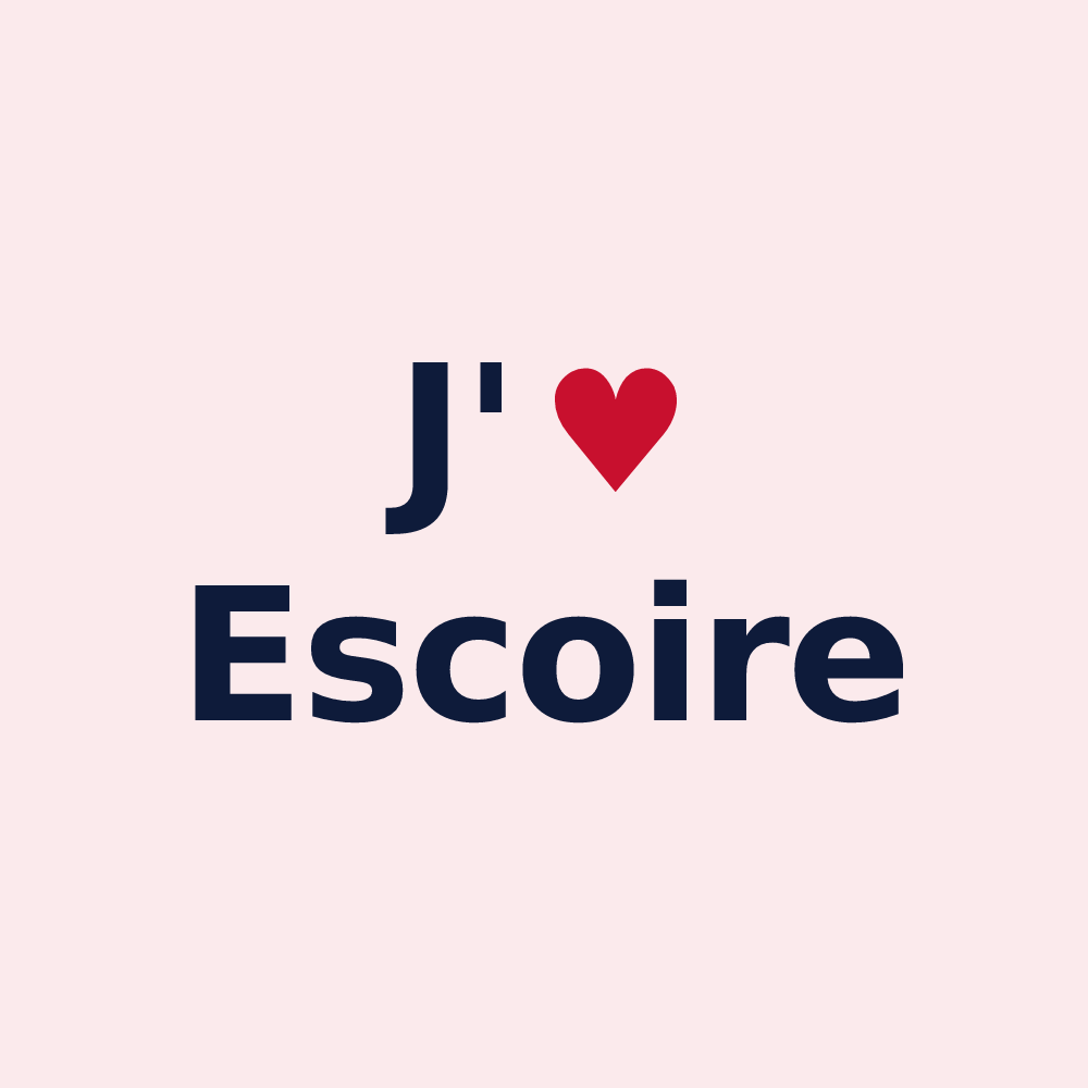 Magnet personnalisé Escoire — design « J'aime Escoire » imprimé sur le magnet