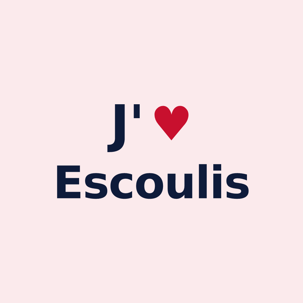 Magnet personnalisé Escoulis — design J'aime Escoulis