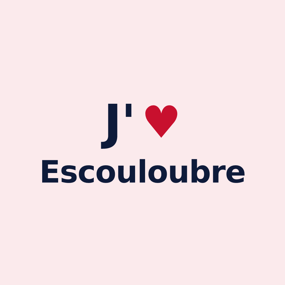 Magnet personnalisé Escouloubre — design « J'aime Escouloubre » imprimé sur le magnet