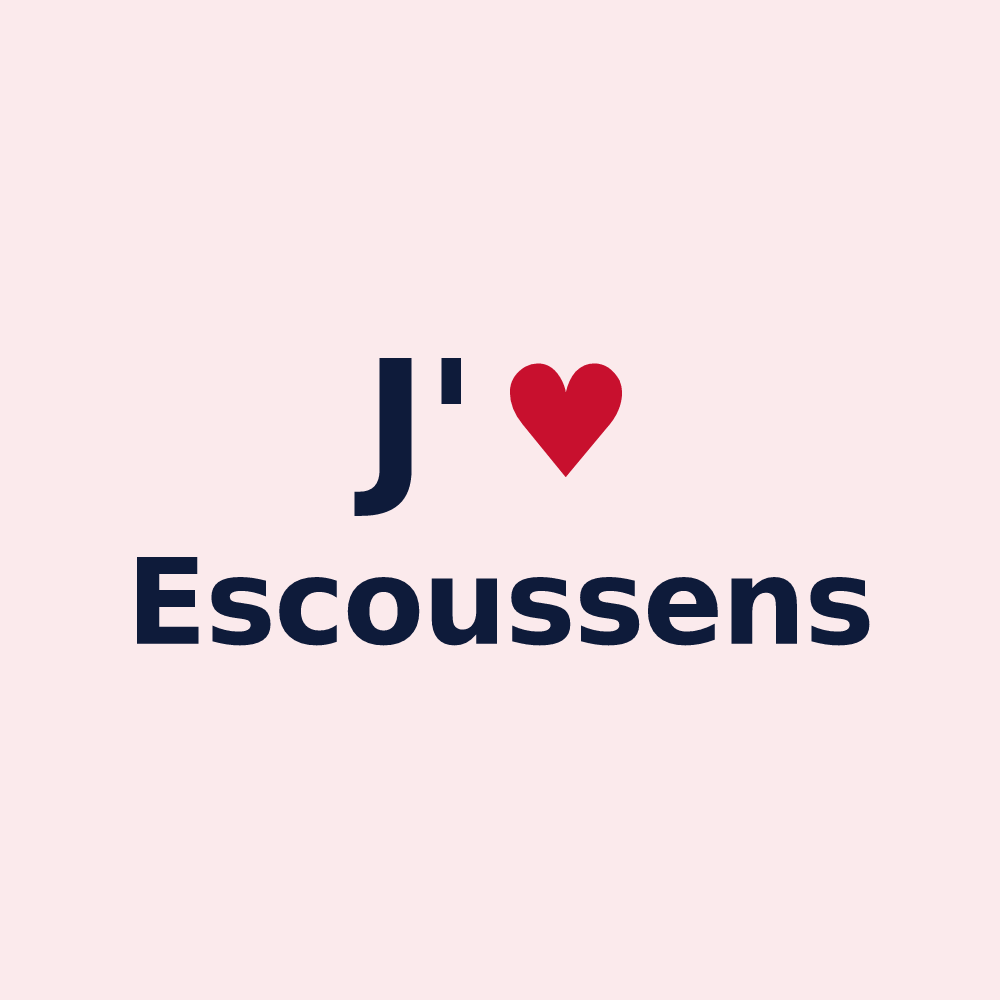 Magnet personnalisé Escoussens — design J'aime Escoussens