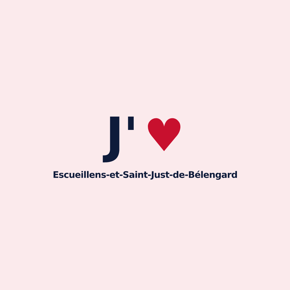 Magnet personnalisé Escueillens-et-Saint-Just-de-Bélengard — design J'aime Escueillens-et-Saint-Just-de-Bélengard