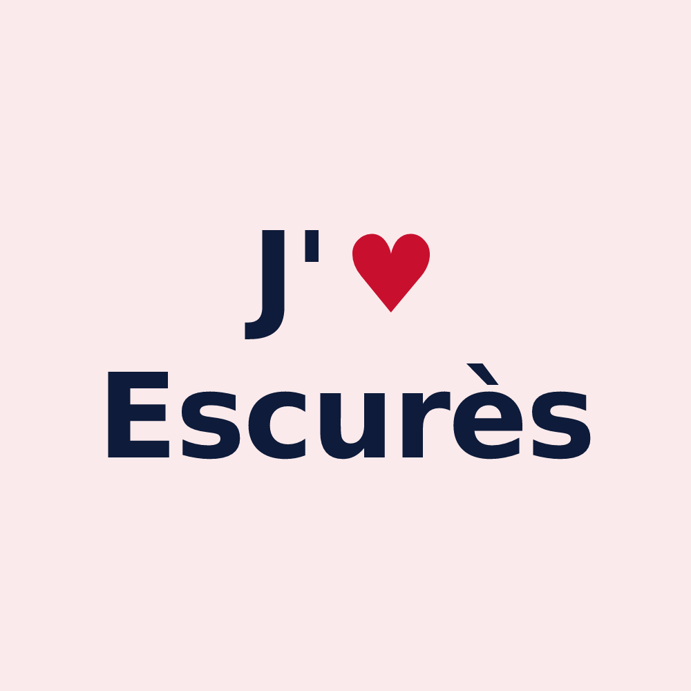 Magnet personnalisé Escurès — design « J'aime Escurès » imprimé sur le magnet