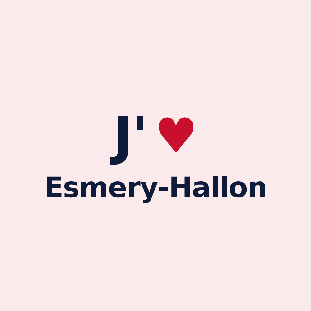 Magnet personnalisé Esmery-Hallon — design « J'aime Esmery-Hallon » imprimé sur le magnet