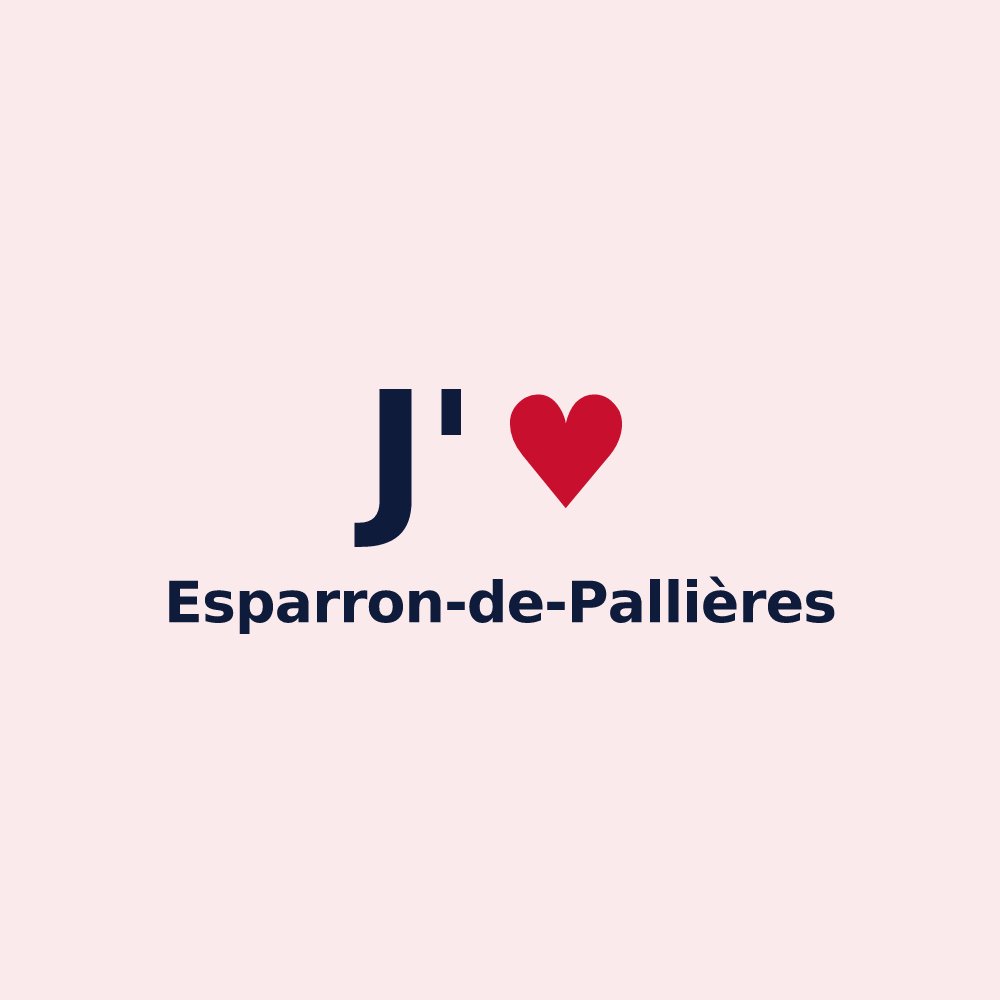 Magnet personnalisé Esparron-de-Pallières — design J'aime Esparron-de-Pallières