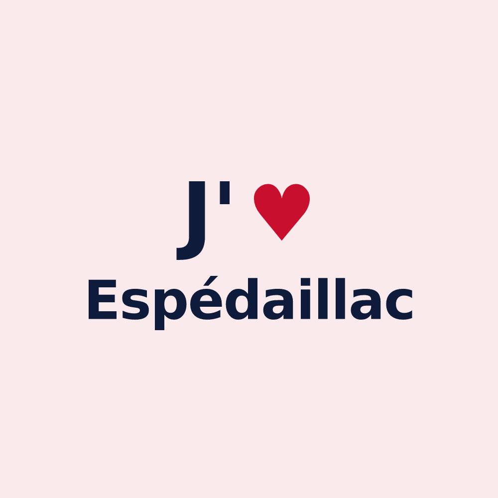 Magnet personnalisé Espédaillac — design J'aime Espédaillac