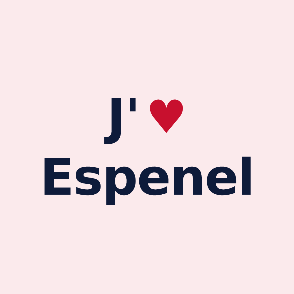 Magnet personnalisé Espenel — design « J'aime Espenel » imprimé sur le magnet
