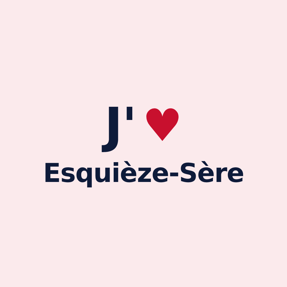 Magnet personnalisé Esquièze-Sère — design J'aime Esquièze-Sère