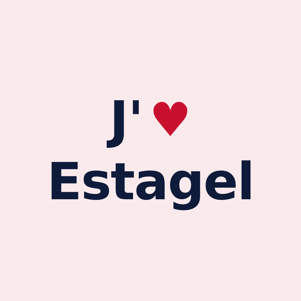 Magnet personnalisé Estagel — design J'aime Estagel