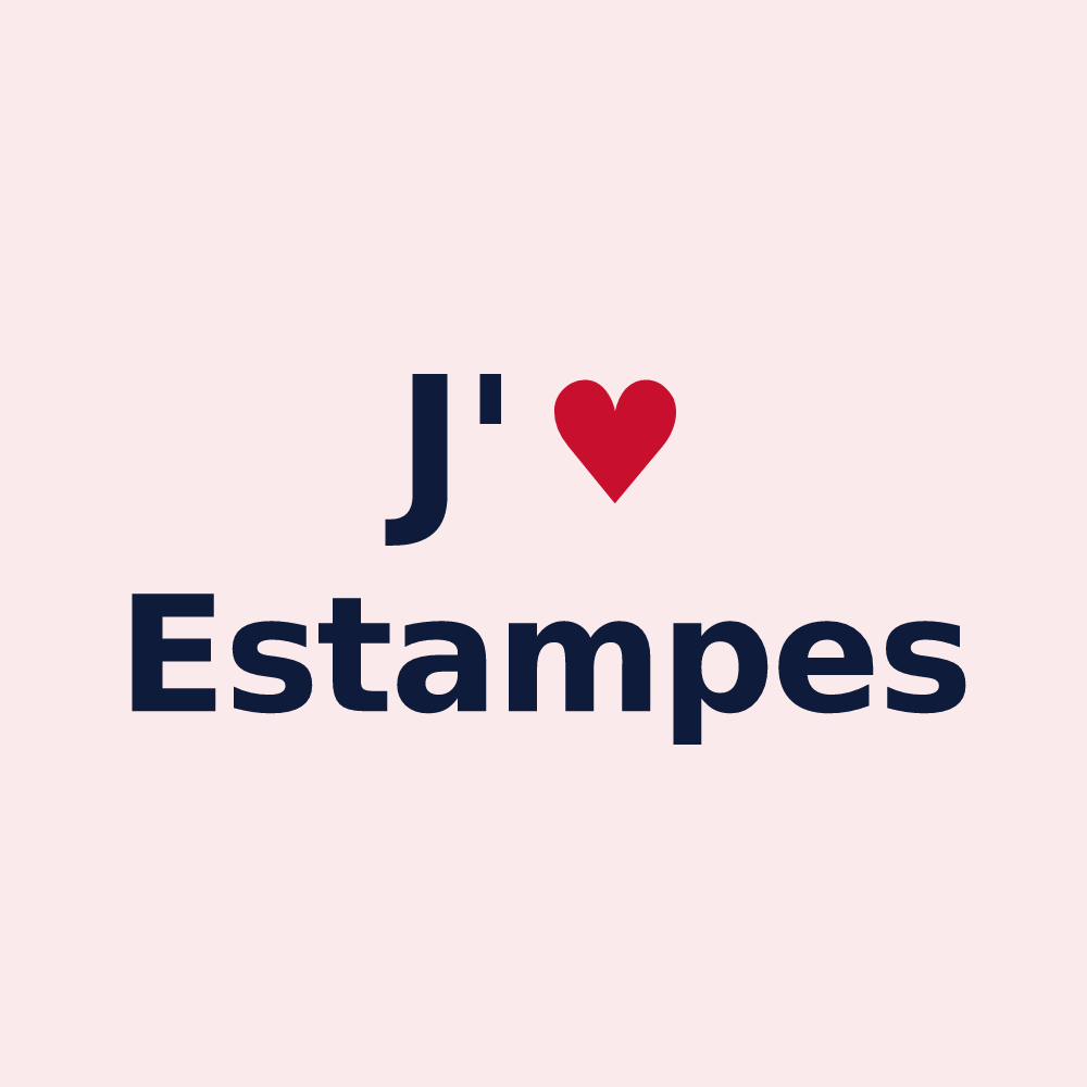 Magnet personnalisé Estampes — design J'aime Estampes