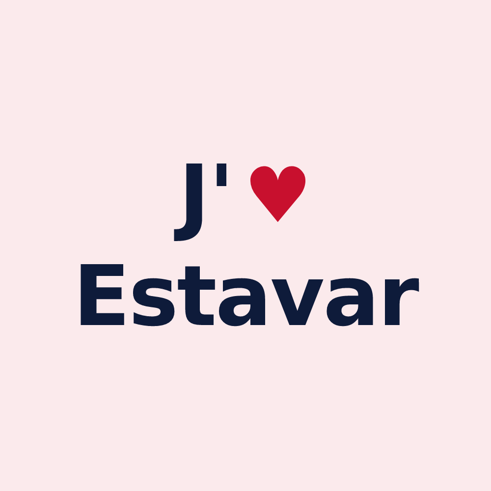 Magnet personnalisé Estavar — design J'aime Estavar