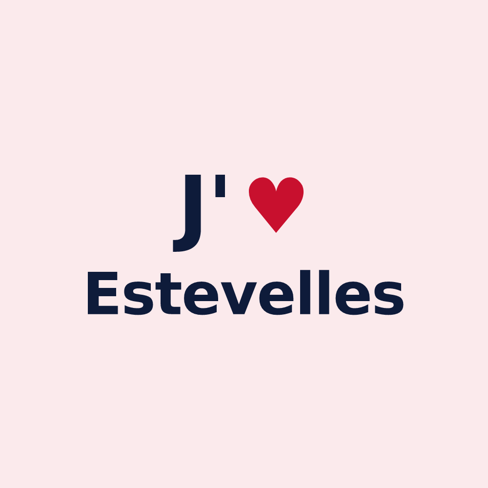 Magnet personnalisé Estevelles — design J'aime Estevelles