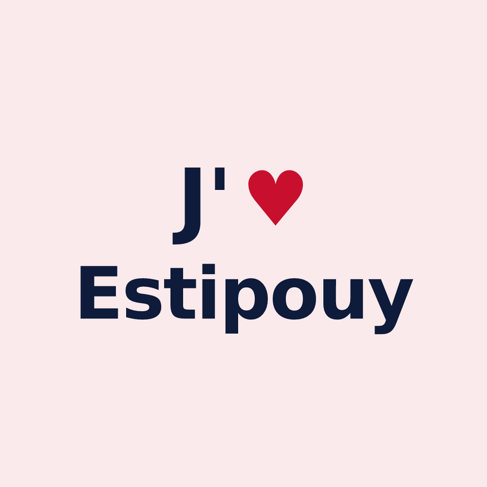Magnet personnalisé Estipouy — design J'aime Estipouy