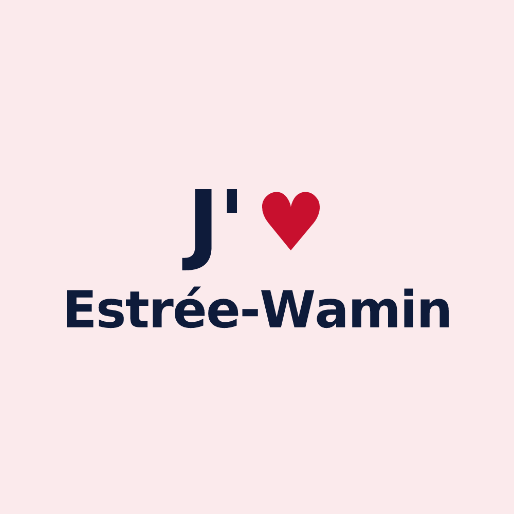 Magnet personnalisé Estrée-Wamin — design J'aime Estrée-Wamin