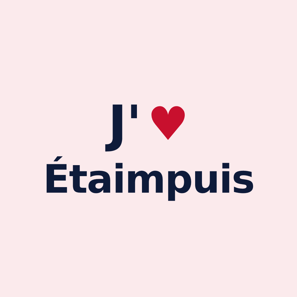 Magnet personnalisé Étaimpuis — design J'aime Étaimpuis