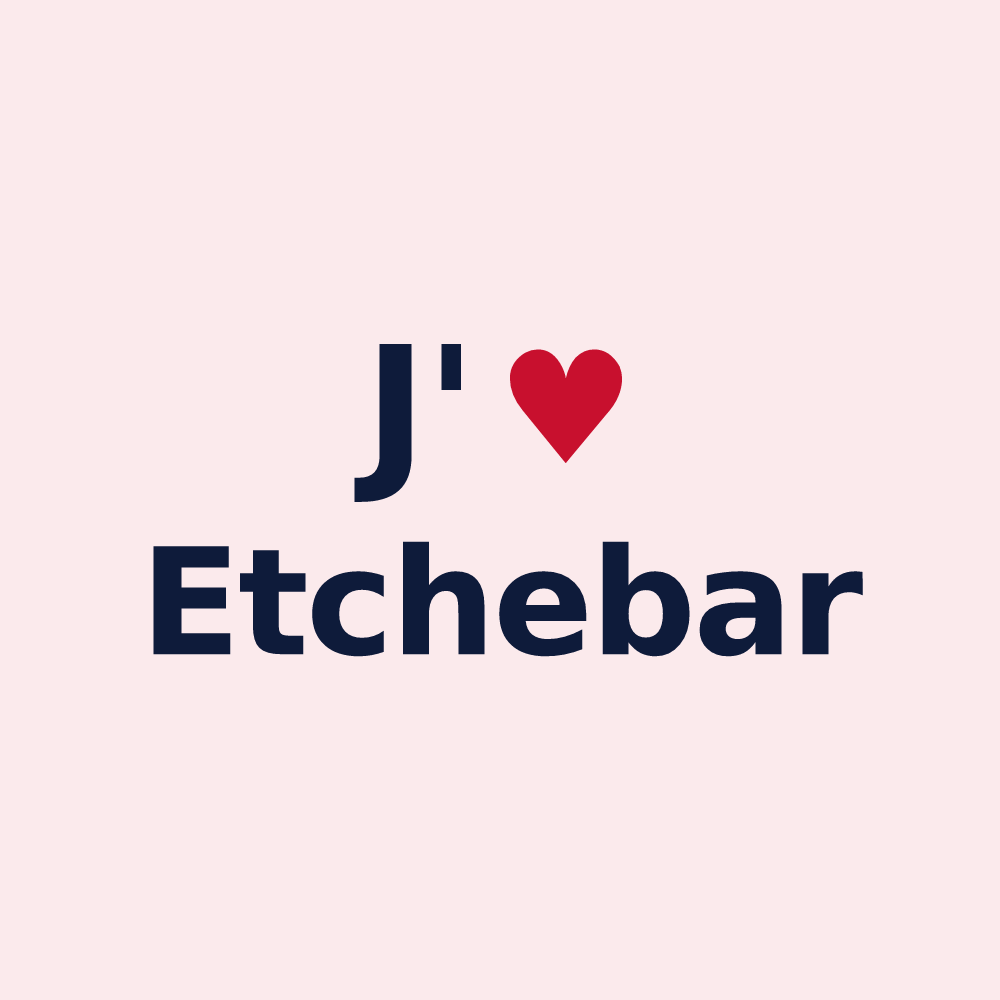 Magnet personnalisé Etchebar — design J'aime Etchebar