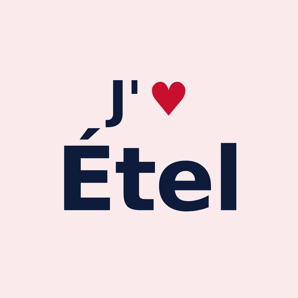 Magnet personnalisé Étel — design « J'aime Étel » imprimé sur le magnet