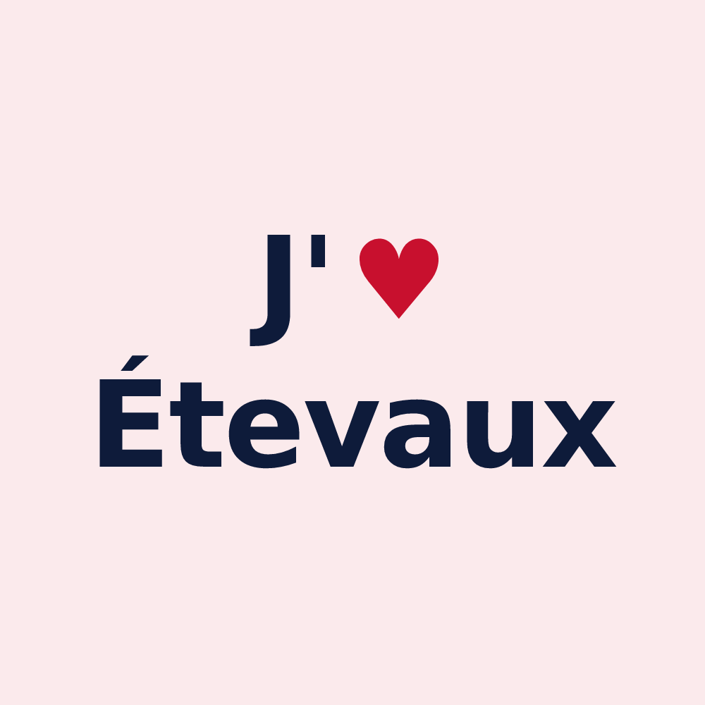 Magnet personnalisé Étevaux — design J'aime Étevaux