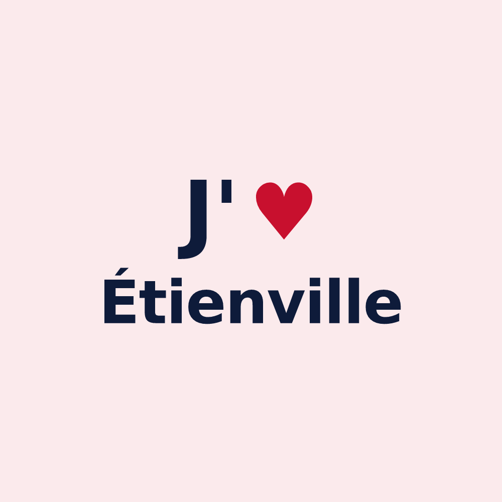 Magnet personnalisé Étienville — design « J'aime Étienville » imprimé sur le magnet