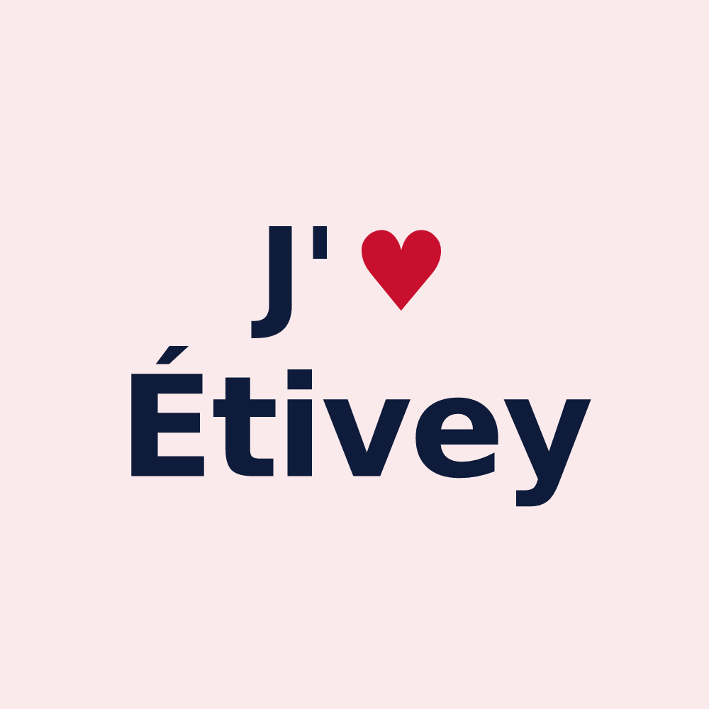 Magnet personnalisé Étivey — design J'aime Étivey