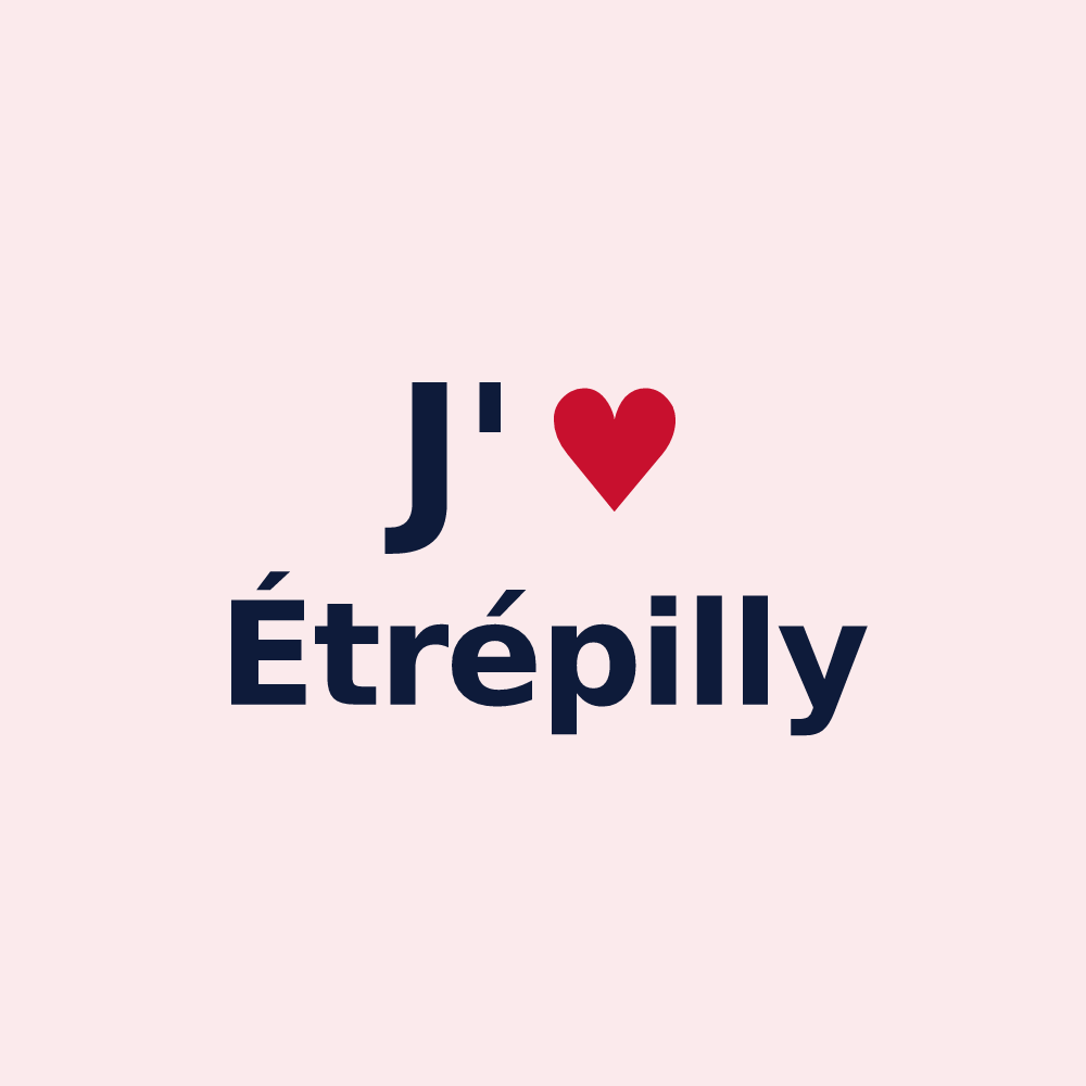 Magnet personnalisé Étrépilly — design J'aime Étrépilly