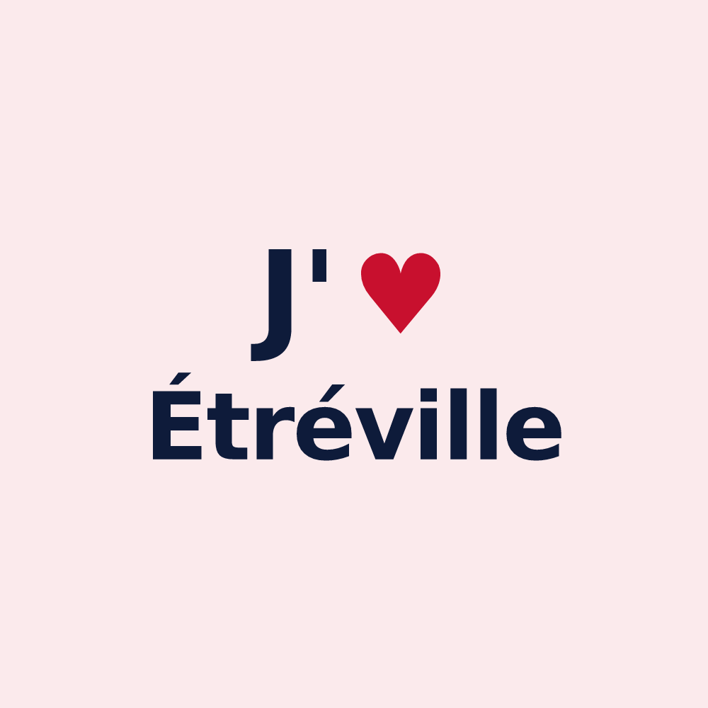 Magnet personnalisé Étréville — design J'aime Étréville