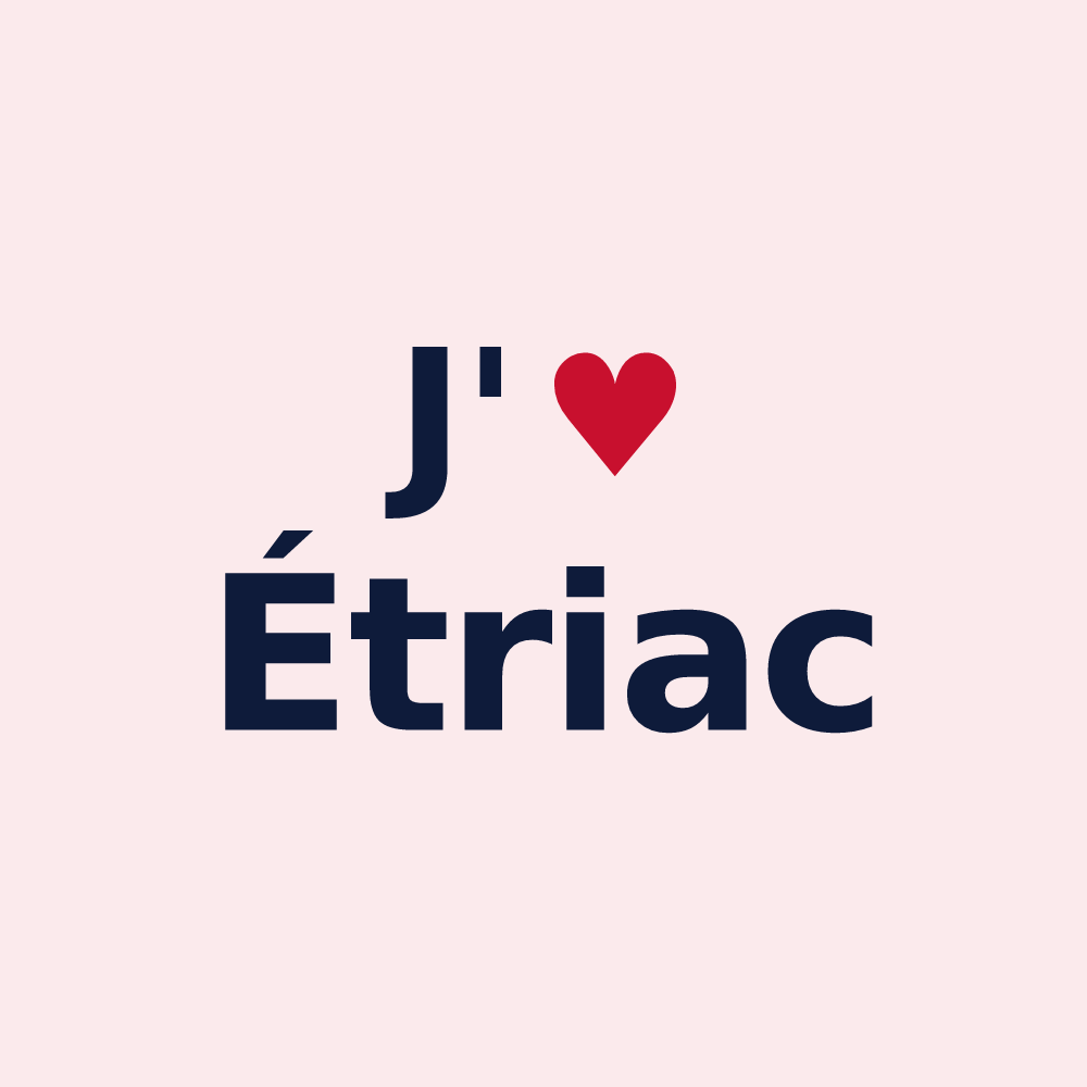 Magnet personnalisé Étriac — design J'aime Étriac
