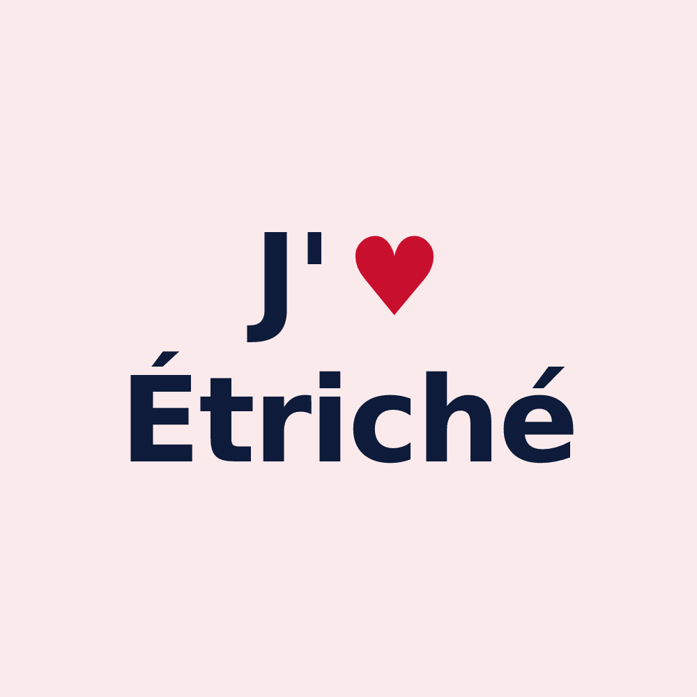 Magnet personnalisé Étriché — design J'aime Étriché