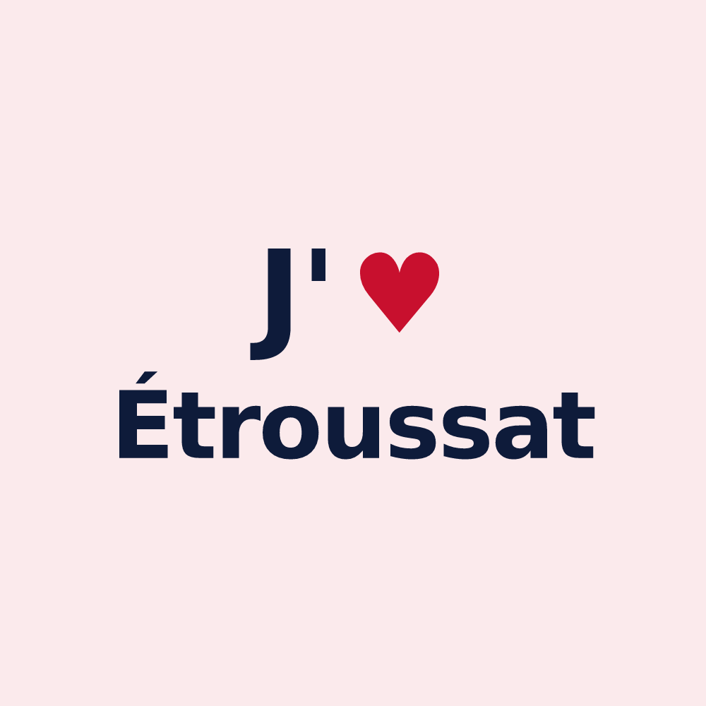 Magnet personnalisé Étroussat — design J'aime Étroussat