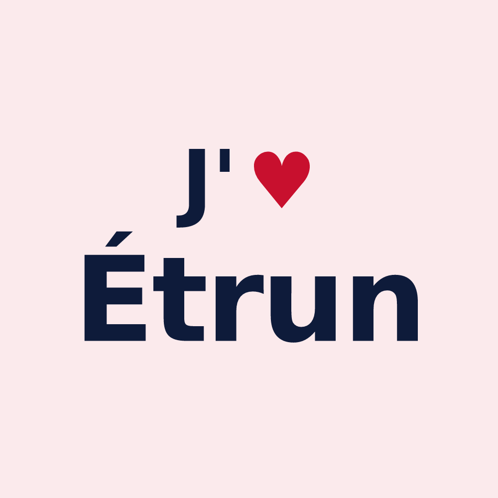 Magnet personnalisé Étrun — design « J'aime Étrun » imprimé sur le magnet