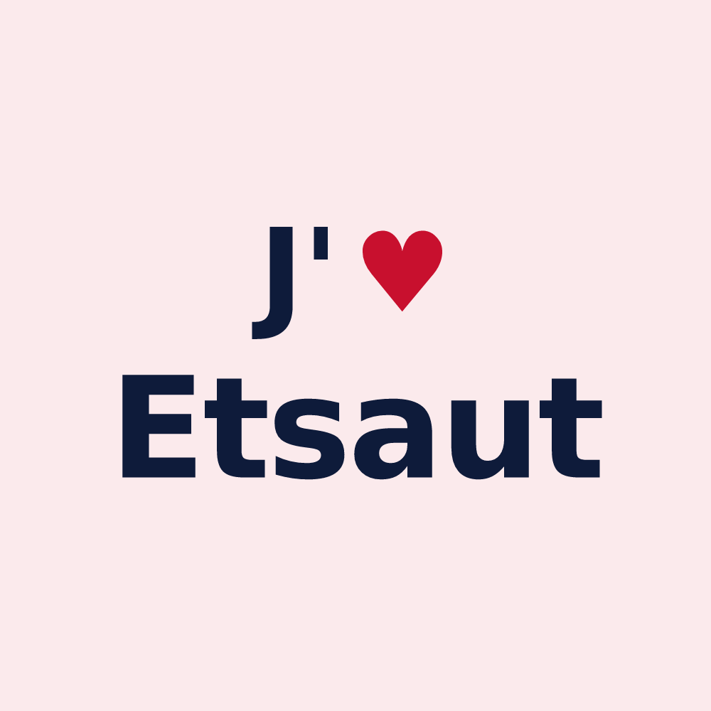 Magnet personnalisé Etsaut — design « J'aime Etsaut » imprimé sur le magnet
