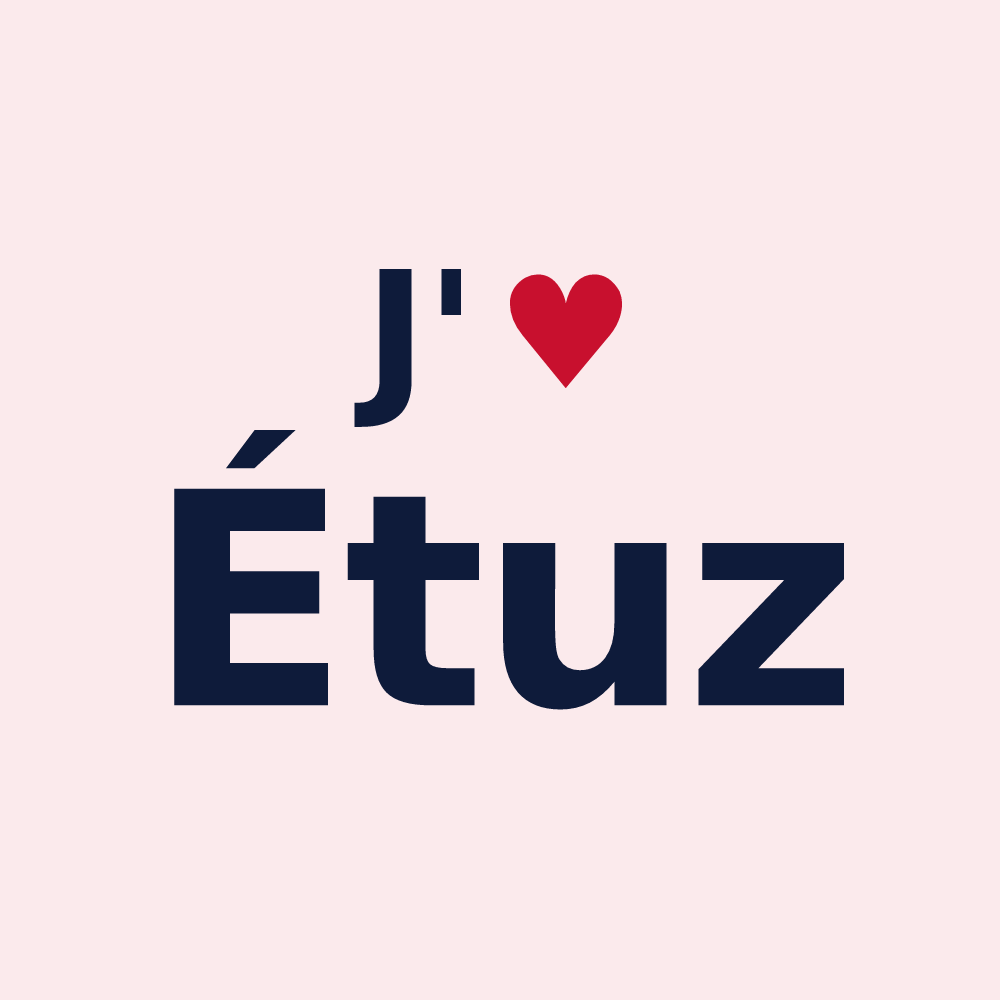 Magnet personnalisé Étuz — design J'aime Étuz