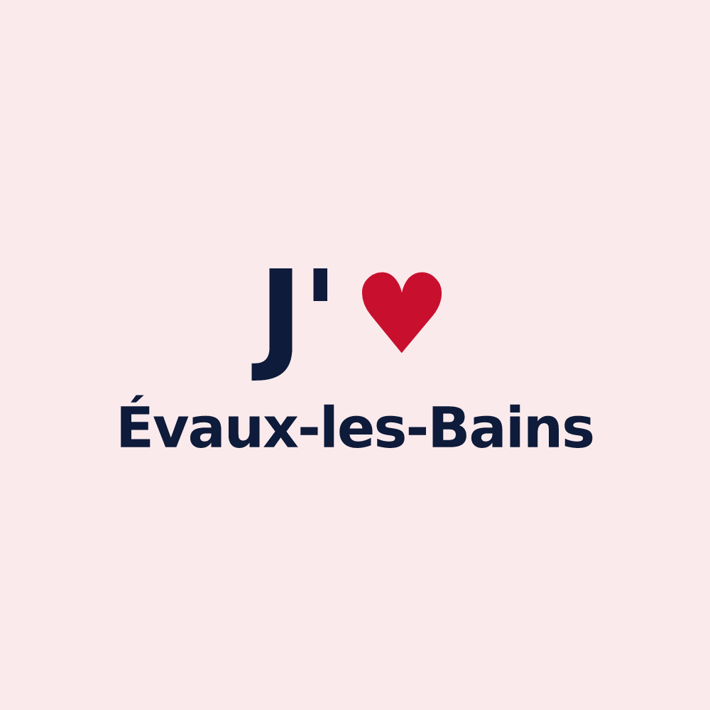 Magnet personnalisé Évaux-les-Bains — design J'aime Évaux-les-Bains
