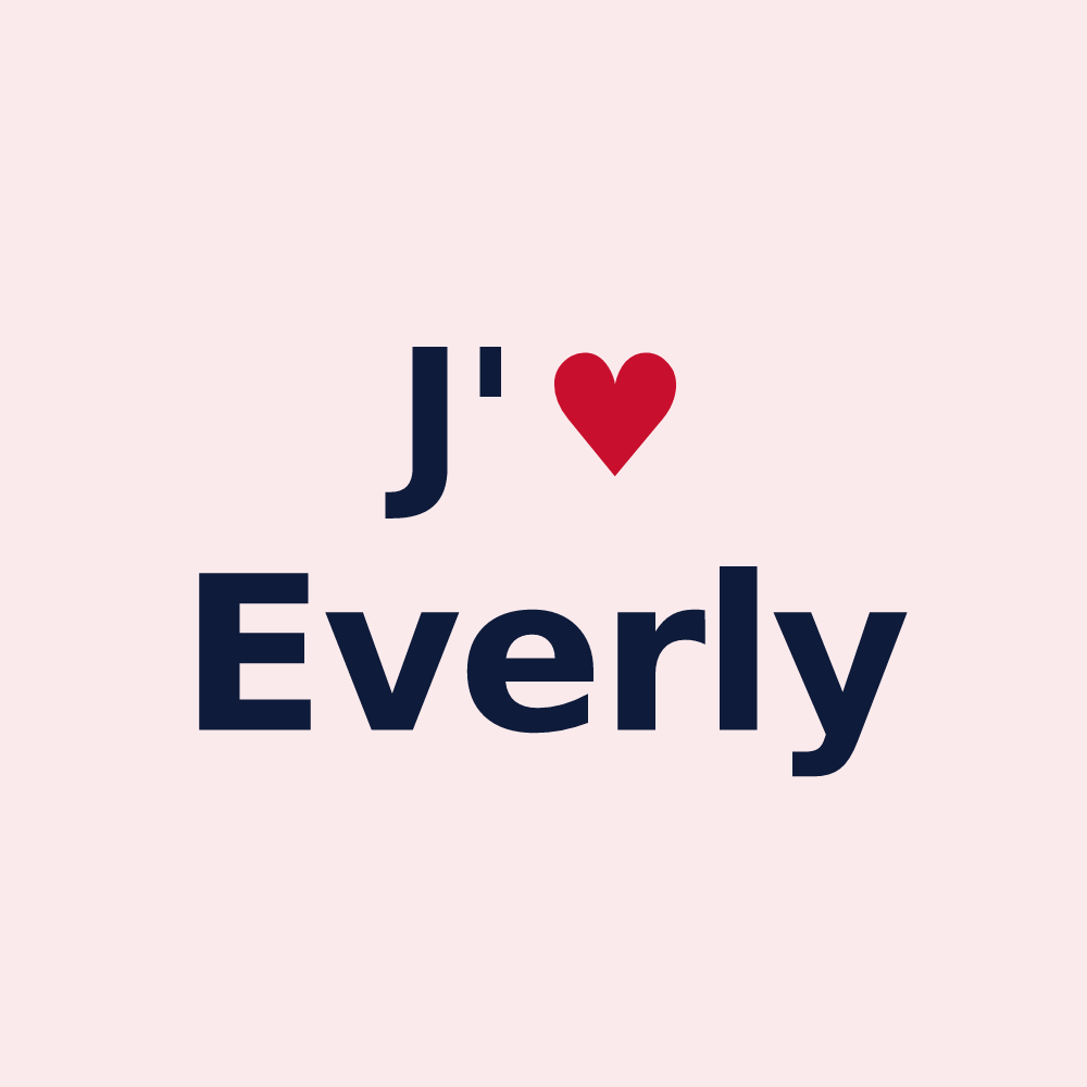 Magnet personnalisé Everly — design J'aime Everly