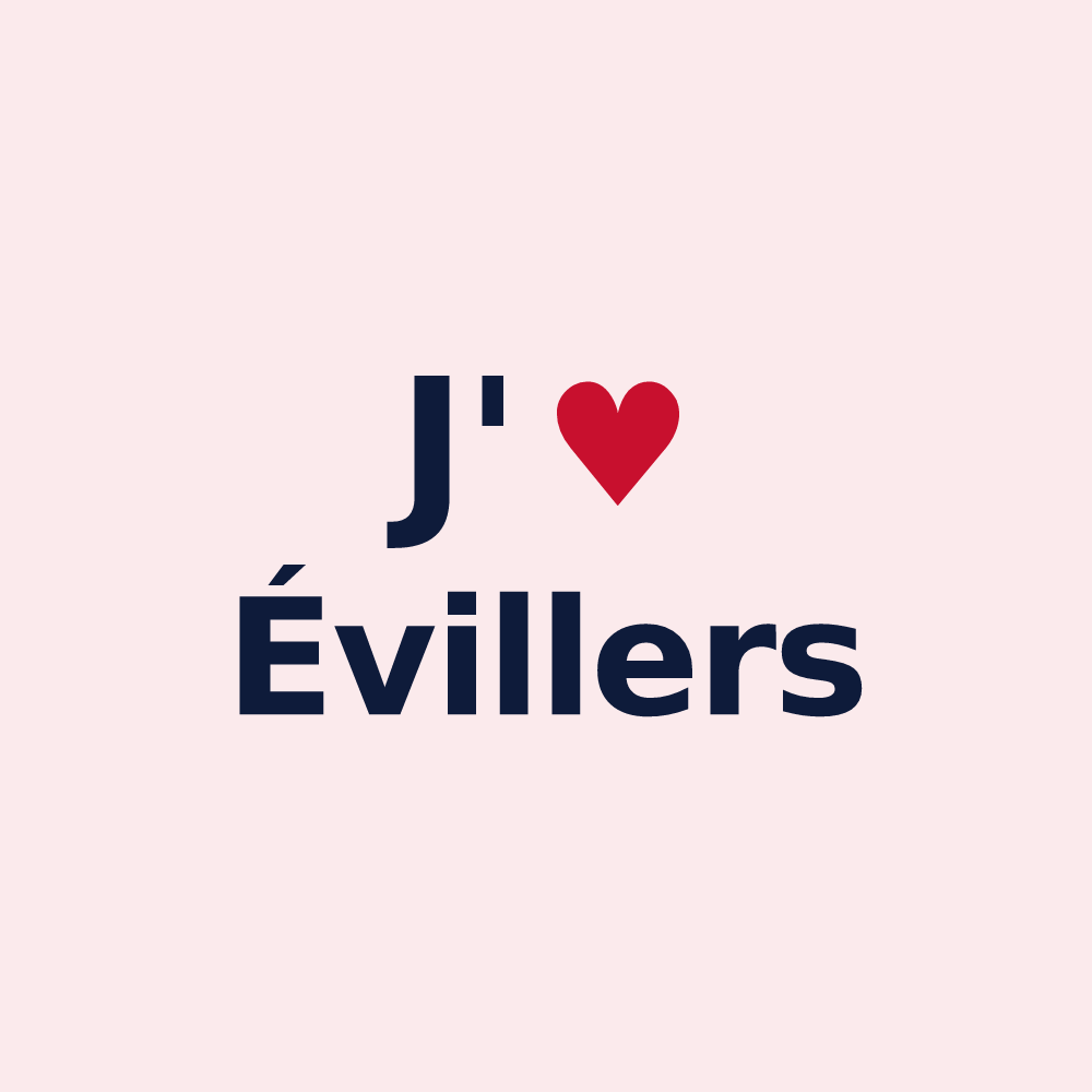 Magnet personnalisé Évillers — design J'aime Évillers