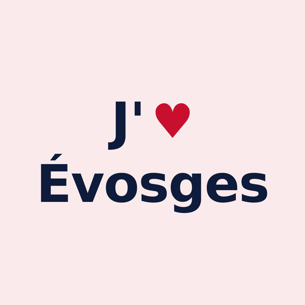 Magnet personnalisé Évosges — design « J'aime Évosges » imprimé sur le magnet