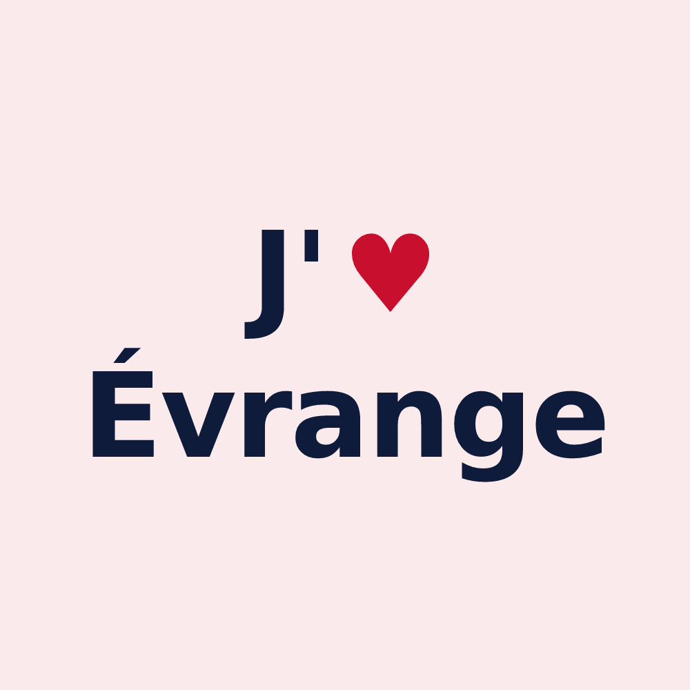 Magnet personnalisé Évrange — design J'aime Évrange