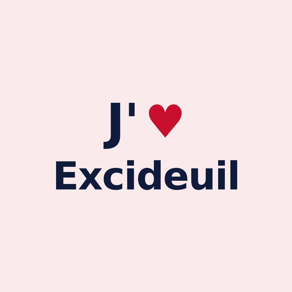 Magnet personnalisé Excideuil — design J'aime Excideuil