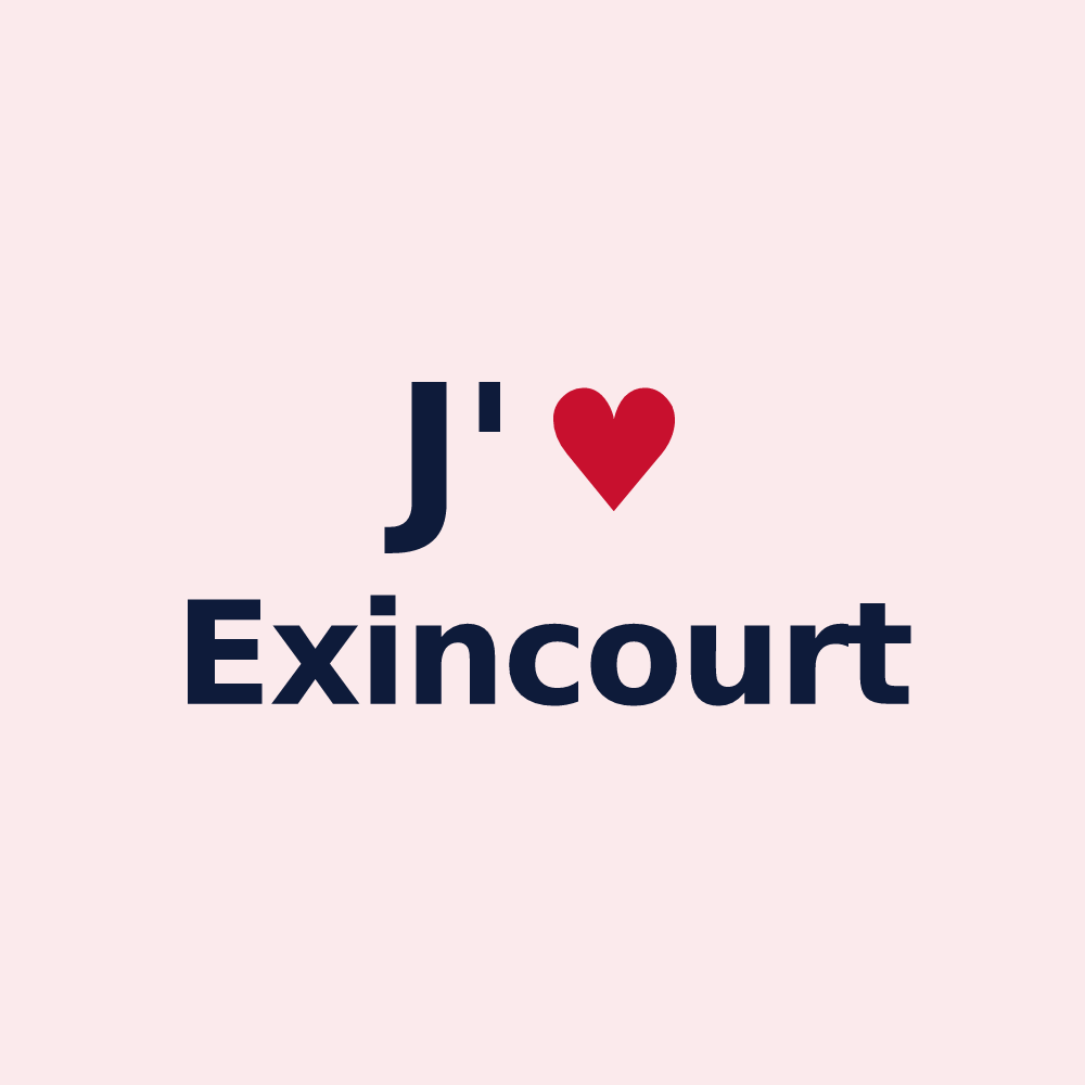 Magnet personnalisé Exincourt — design J'aime Exincourt